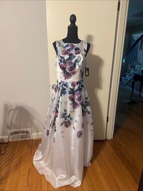 Alex & Eve Floral Dress - Purple and Blue